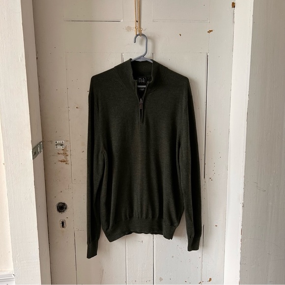 Jos. A. Bank Traveler Quarter Zip Merino Wool Sweater - Picture 3 of 12